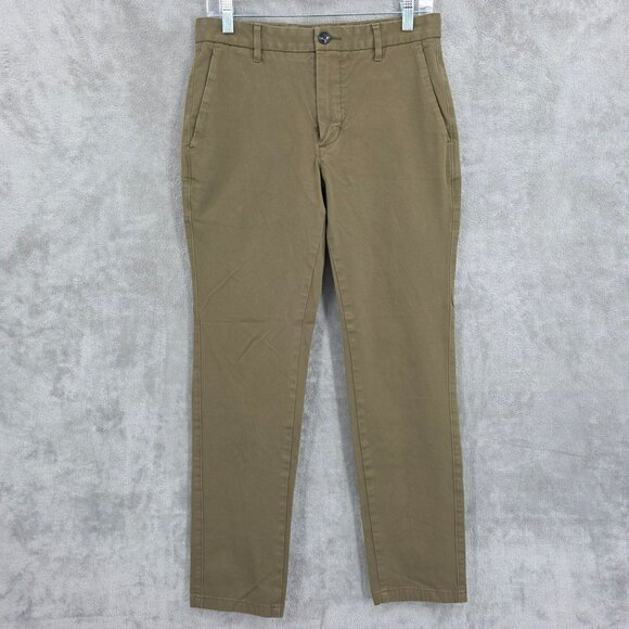 Everlane Uniform Performance Chinos Slim Fit Pants 30x30 Olive Army Green Tech - Picture 1 of 10